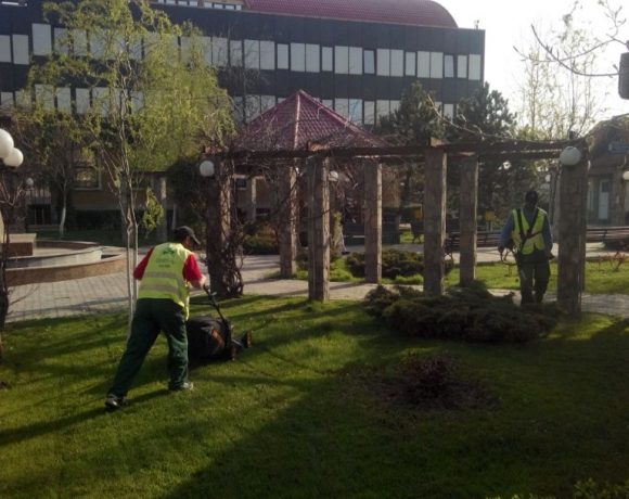 Lucrari intretinere spatiu verde Parc Primaria Voluntari